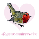 Oiseau joyeux pour un anniversaire tendre
